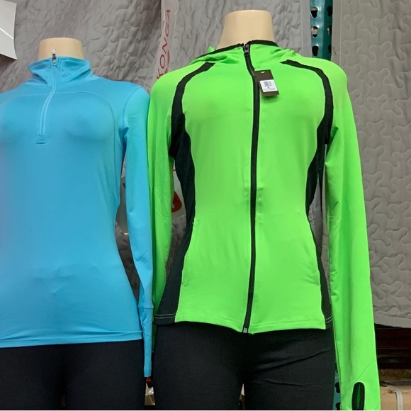 𝐍𝐄𝐎𝐍 Green Hoodie Jacket+Black Leggings - Picture 6 of 9